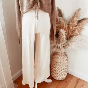 high waisted ribbed lounge pants